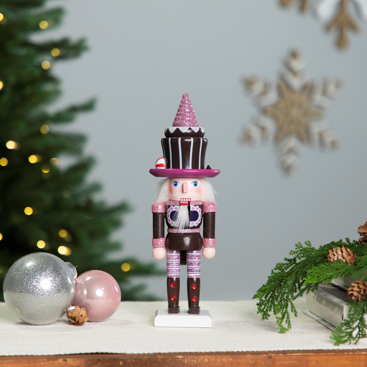 Northlight Cupcake Nutcracker Christmas Figure - 10" - Brown and Pink